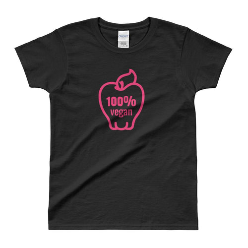 100% Vegan T Shirt Vegan Woman T Shirt in Black for Women - Dafakar