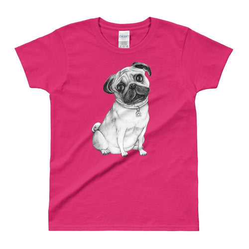 Pug T Shirt Pink Pug T Shirt for Women - Dafakar