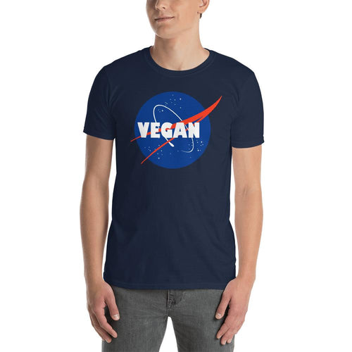 Vegan Nasa T Shirt Navy Nasa Vegan T Shirt for Men - Dafakar