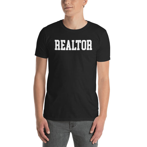 Realtor T Shirts Black Real estate Agent T Shirt Short-Sleeve Cotton T-Shirt for property dealers