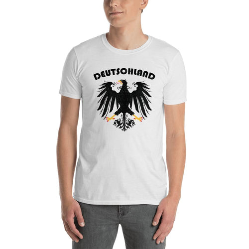 Deutschland Germany Vintage Eagle Coat of Arms Black T Shirt Tee for Men - Dafakar