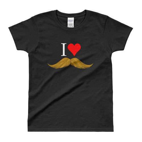 I love Mustache T Shirts Black I Love Blond Mustaches T Shirt for Women - Dafakar