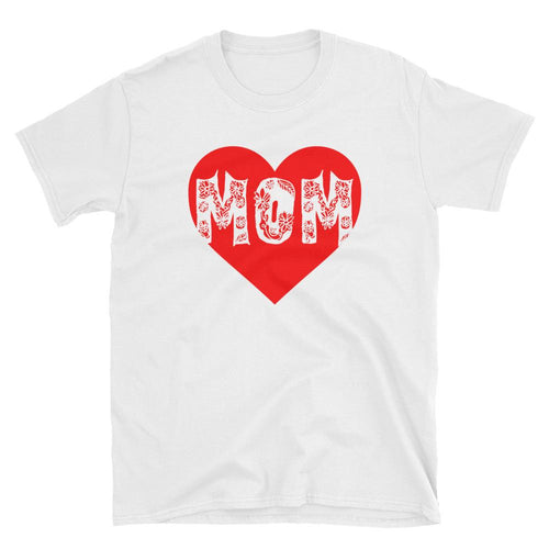 Mom Heart T Shirt White Unisex Mothers Day T Shirt Gift for Mom Awesome Mom T Shirt - Dafakar