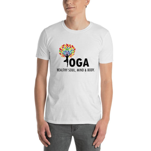 Yoga T Shirt White Shakti Yoga T Shirt Healthy Soul, Mind & Body T Shirt for Men - Dafakar