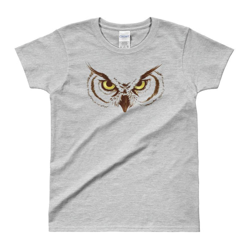 Owl Eyes T Shirt Grey Owl Eyes and Beak T Shirt for Women - Dafakar
