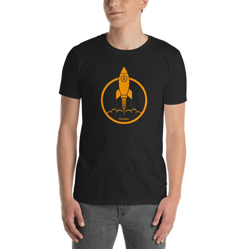 Bitcoin T Shirt Black Rocket Cryptocurrency Bitcoin Tee Shirt for Men - Dafakar