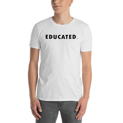 Educated T Shirt White Educated Man T Shirt For Men - Dafakar