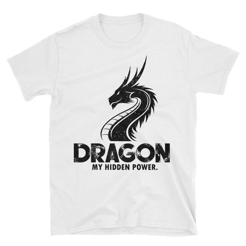Dragon Printed Short Sleeve Round Neck White 100% Cotton T-Shirt for Men - Dafakar