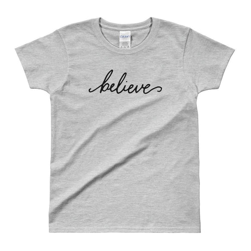 Believe T Shirt I want to Believe T Shirt Grey for Women - Dafakar
