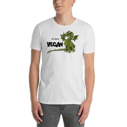 Vegan By Choice T Shirt White Vegan By Choice Dragon T Shirt for Men - Dafakar