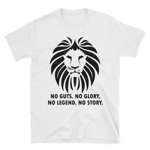 Lion Head Printed Short Sleeve Round Neck White 100% Cotton T-Shirt for Men - Dafakar