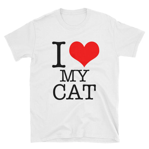I Love My Cat T-Shirt White Cat Lover T Shirt for Men - Dafakar