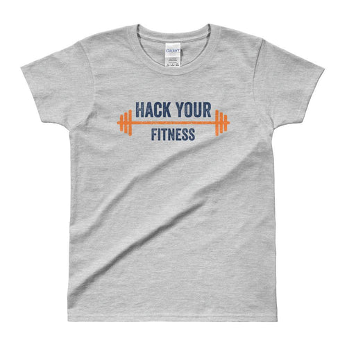 Hack Your Fitness T Shirt Gym T Shirt Grey Fitness T Shirt for Women - Dafakar