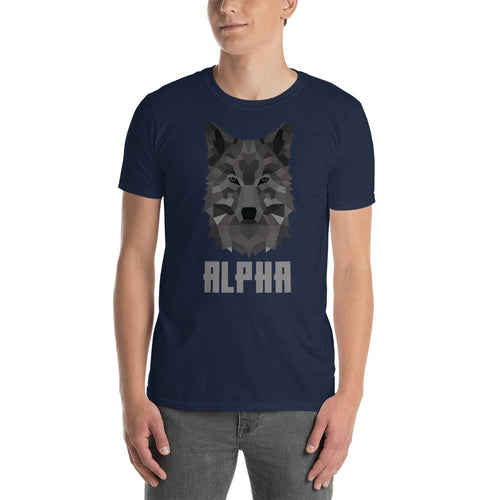 Alpha Wolf Head T Shirt Navy Wolf Head Alpha T Shirt for Men - Dafakar