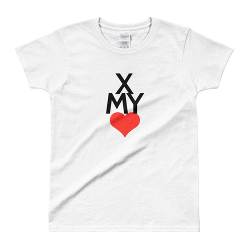 Cross My Heart T Shirt White Valentines Day T Shirt for Women - Dafakar