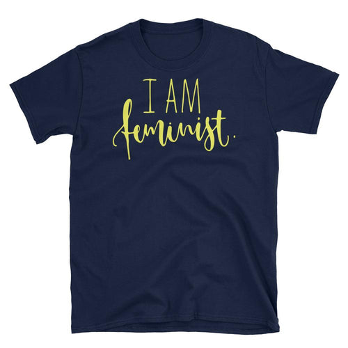 I Am Feminist T-Shirt Navy Feminist T Shirt Cotton Feminist Apparel for Women - Dafakar
