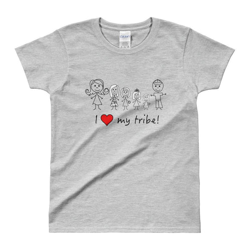 I Love My Family T Shirt Love My Tribe Grey T Shirt For Women - Dafakar