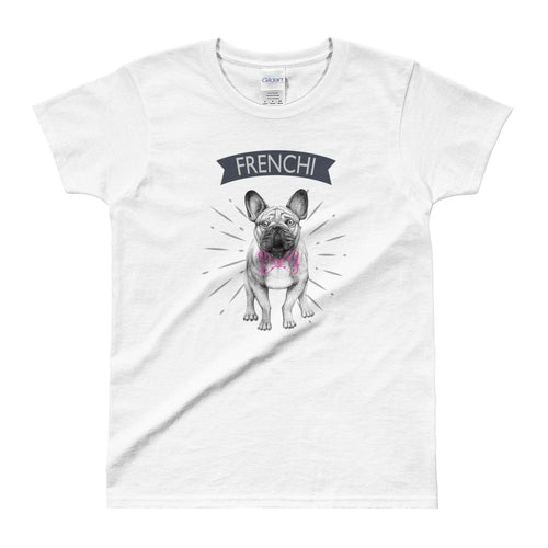 French Bulldog T Shirt White Dog Lover T Shirt Cute Bulldog T Shirt for Women - Dafakar