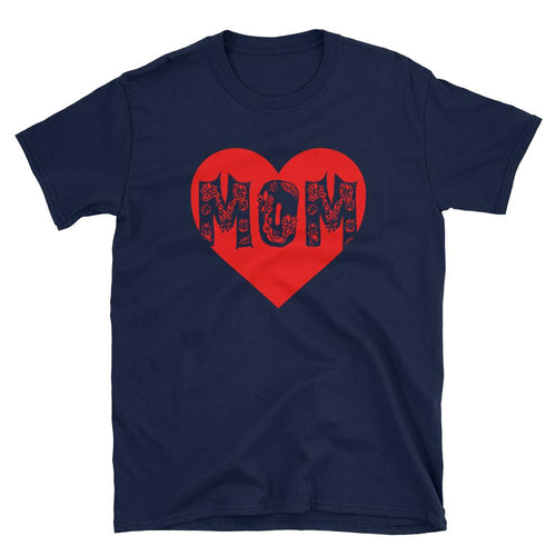 Mom Heart T Shirt Navy Unisex Mothers Day T Shirt Gift for Mom Awesome Mom T Shirt - Dafakar