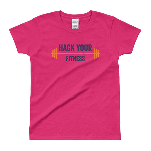 Hack Your Fitness T Shirt Gym T Shirt Pink Fitness T Shirt for Women - Dafakar