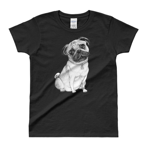 Pug T Shirt Black Pug T Shirt for Women - Dafakar