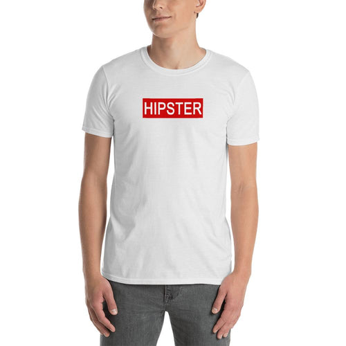 Hipster T Shirt White Hipster Dude T Shirt Cotton T Shirt for Men