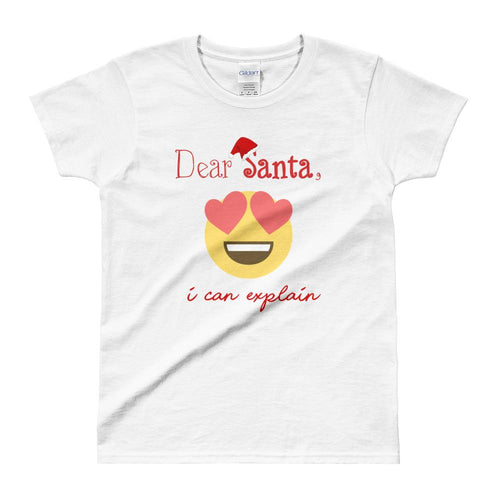 Dear Santa I Can Explain T Shirt Emoji Santa T Shirt For Women - Dafakar
