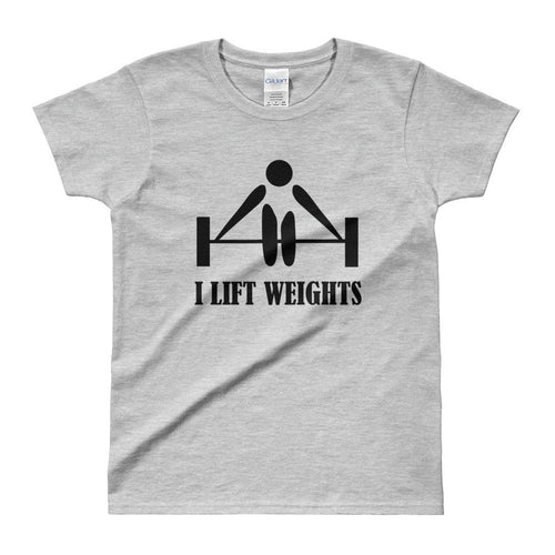 I Lift Weights T Shirt Grey Weight Lifting T Shirt Gym T Shirt for Women - Dafakar