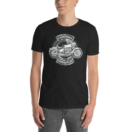 Motorcycle T Shirt Black Motorcycle T Shirt Design Cotton Biker T Shirt for Men - Dafakar