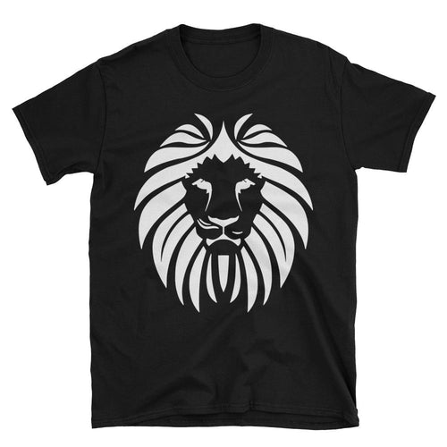 Lion Short Sleeve Round Neck Black 100% Cotton T-Shirt for Men - Dafakar