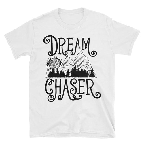 Dream Chaser T Shirt White 100% Cotton T Shirt for Men - Dafakar