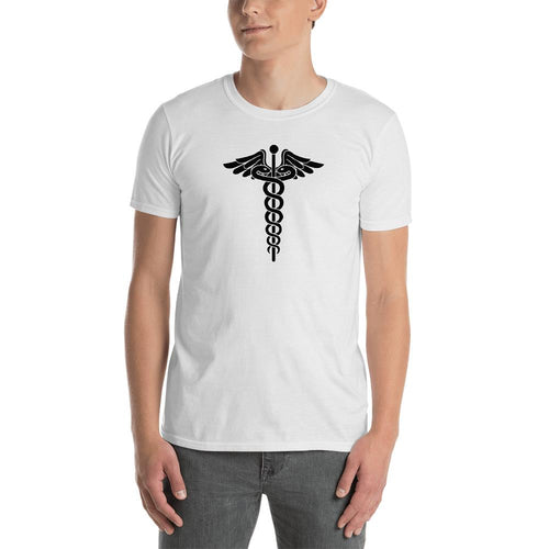 Caduceus T Shirt White Symbol of Medicine Caduceus T Shirt for Men - Dafakar