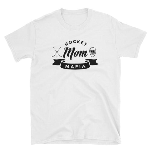 Hockey Mom Mafia T Shirt White Athletic Mom Gift T Shirt Hockey T Shirt for Mum - Dafakar