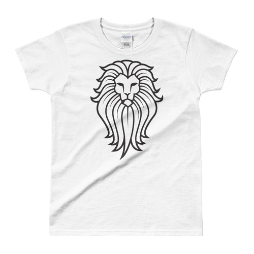 Tribal Lion T Shirt White Lion Wild Life T Shirt for Women - Dafakar