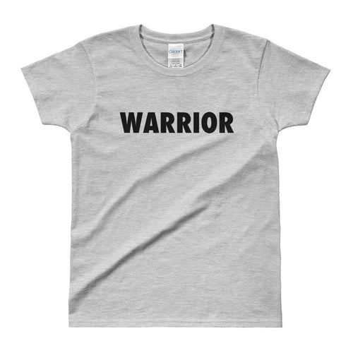 Warrior T Shirt Grey Cotton Warrior T Shirt for Women - Dafakar