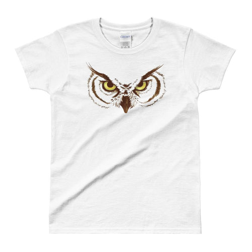 Owl Eyes T Shirt White Owl Eyes and Beak T Shirt for Women - Dafakar