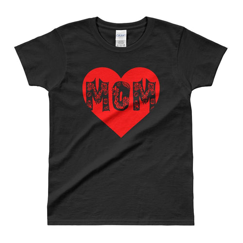 Mom Heart T Shirt Black Mothers Day T Shirt Gift for Mom Awesome Mom T Shirt for Women - Dafakar
