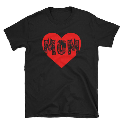 Mom Heart T Shirt Black Unisex Mothers Day T Shirt Gift for Mom Awesome Mom T Shirt - Dafakar