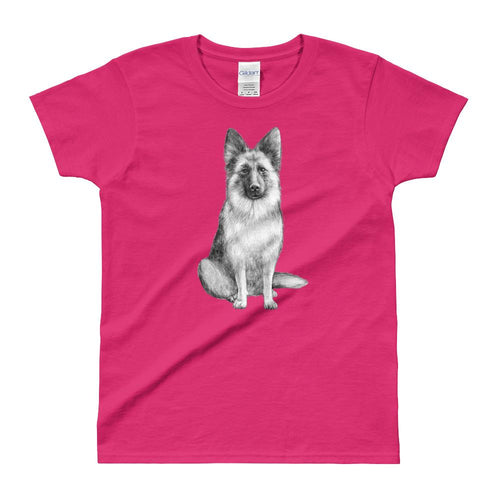 German Sheppard T Shirt Pink German Sheppard T Shirt for Women - Dafakar