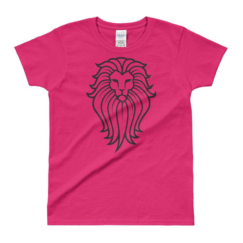 Tribal Lion T Shirt Pink Lion Wild Life T Shirt for Women - Dafakar