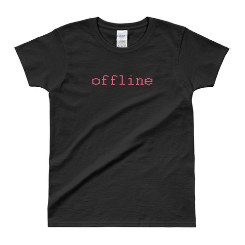 Offline T Shirt Black Status Offline T Shirt for Women - Dafakar
