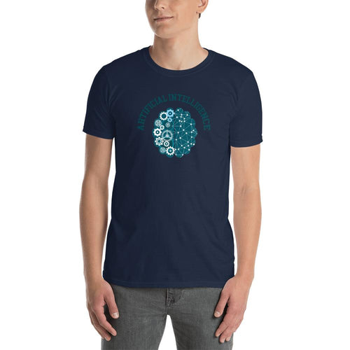 Artificial intelligence T Shirt Navy AI Geek T Shirt for Men - Dafakar