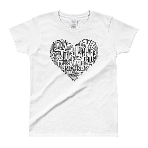 Cute Heart Doodle T Shirt White Heart Doodle T Shirt for Women - Dafakar