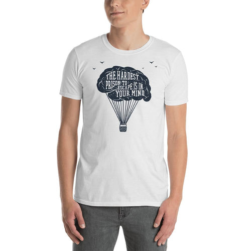 The Hardest Prison To Escape is in Your Mind T Shirt  Balloon Brain Philosophy Inspirational Quote T Shirt for Men - Dafakar