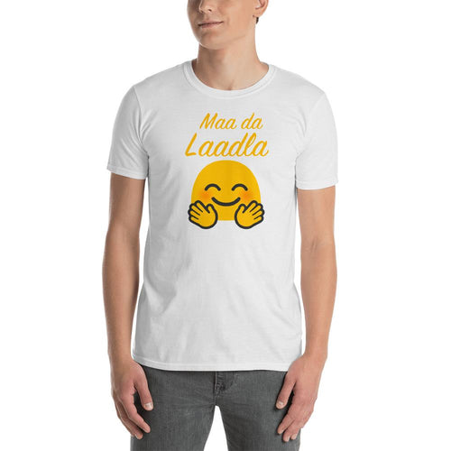 Maa Da Laadla T Shirt White Maa Da Laadla Emoji T Shirt for Men - Dafakar