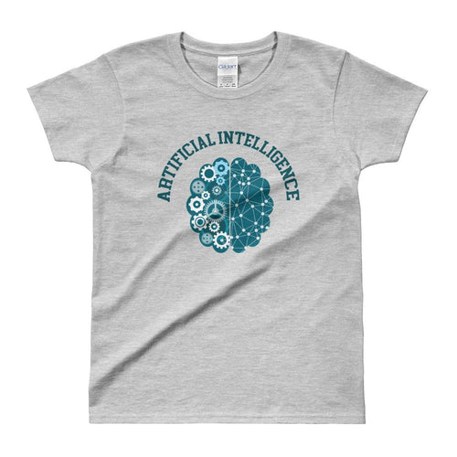Artificial intelligence T Shirt Grey AI Geek T Shirt for Women - Dafakar