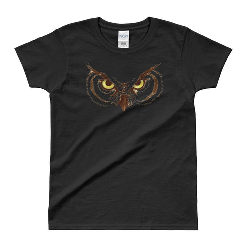 Owl Eyes T Shirt Black Owl Eyes and Beak T Shirt for Women - Dafakar
