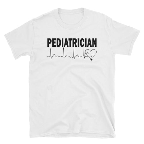 Pediatrician T Shirt Lady Doctor T Shirt White Short-Sleeve Cotton Pediatrician T-Shirt for Women