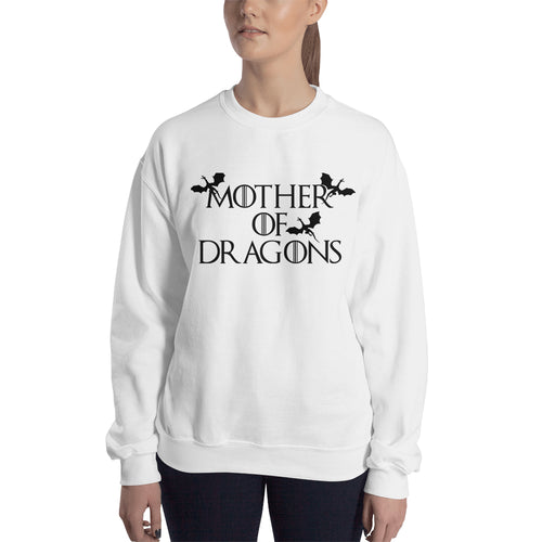 Mother of Dragons Sweatshirt Game of Thrones Sweatshirt Cotton-Polyester White Full-sleeve Sweatshirt for Women