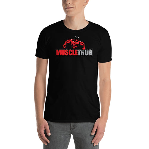 Muscle Thug T shirt Body Building T shirt Fitness Lover T shirt Black Short-Sleeve Cotton T shirt for men